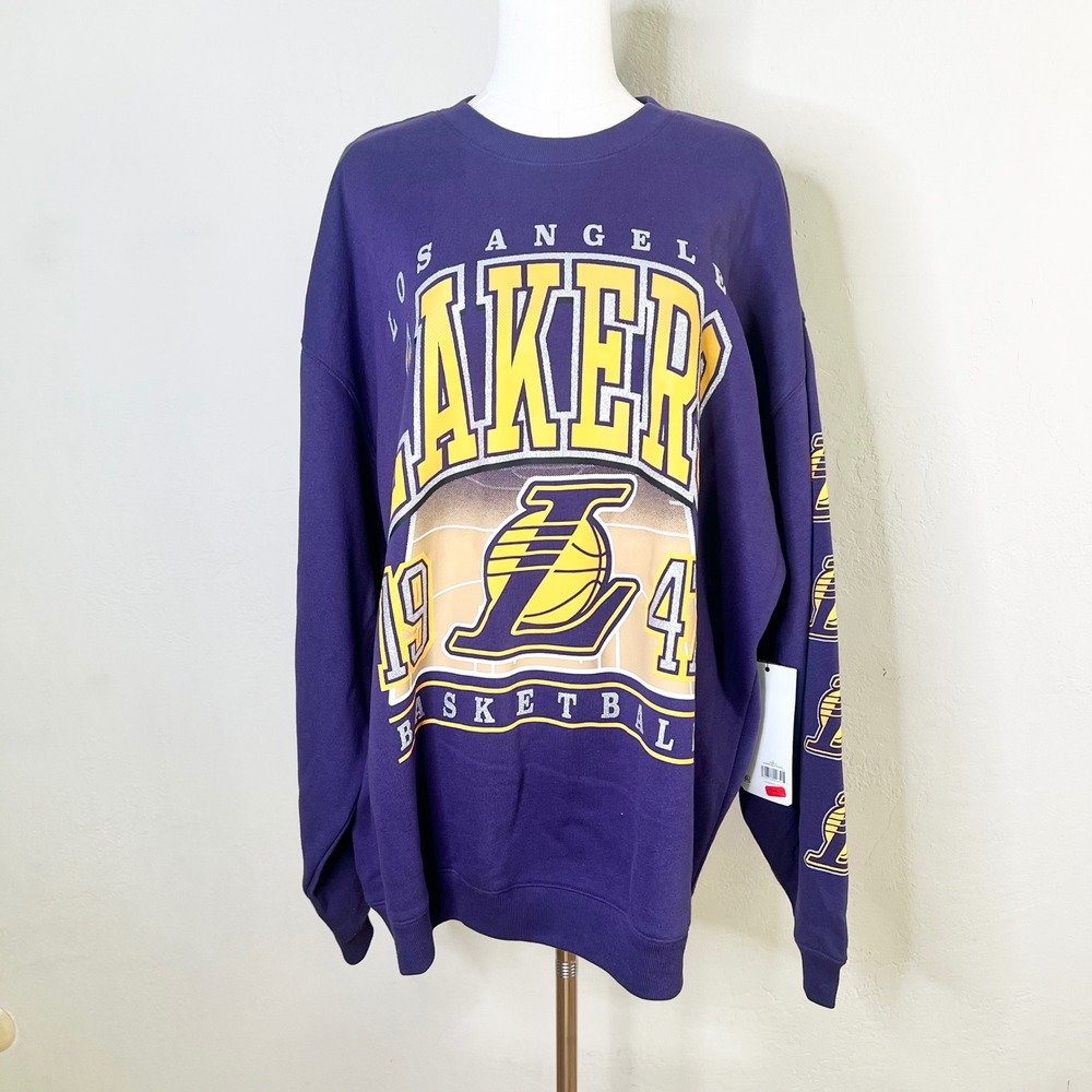 Los Angeles Lakers 47 Brand Sweatshirt NBA Women Size XL Purple New Graphic
